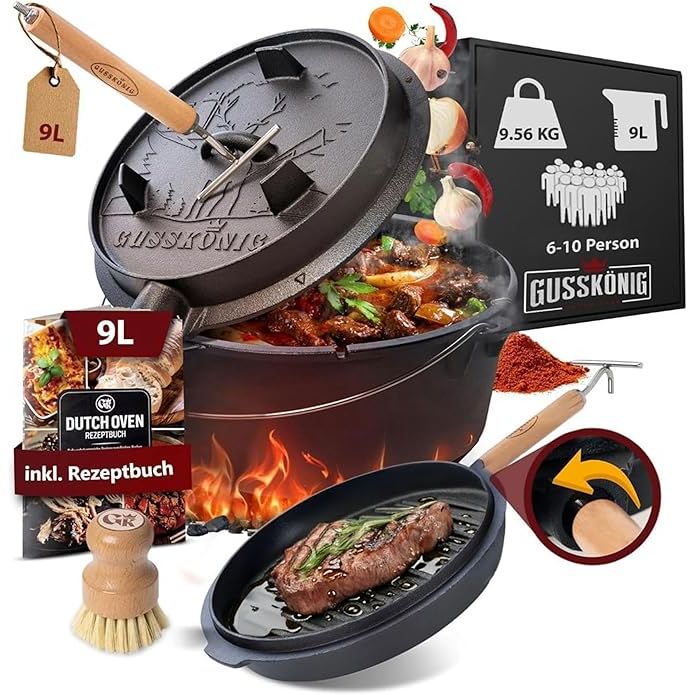 Dutch Oven-Burnt Dutch Oven 9 Litres-GUSSKÖNIG