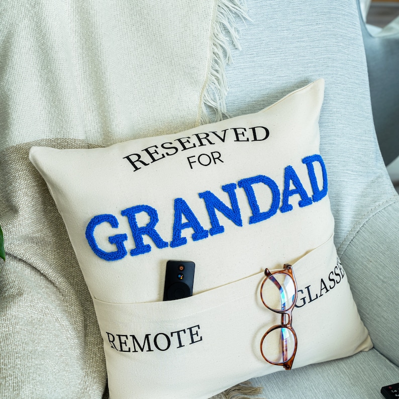 Kissen-Personalized Grandpa Pocket Punch Needle Pillow-MiasPillowLabs