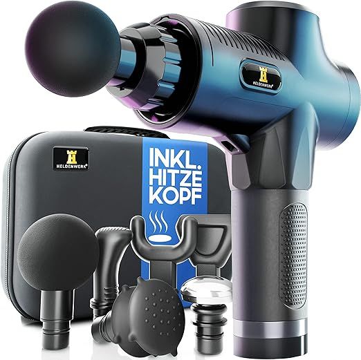 Muskelmassagegerät-Massage Gun with 7 Massage Heads and 30 Speeds with USB-C Connection and Heat Head-HELDENWERK